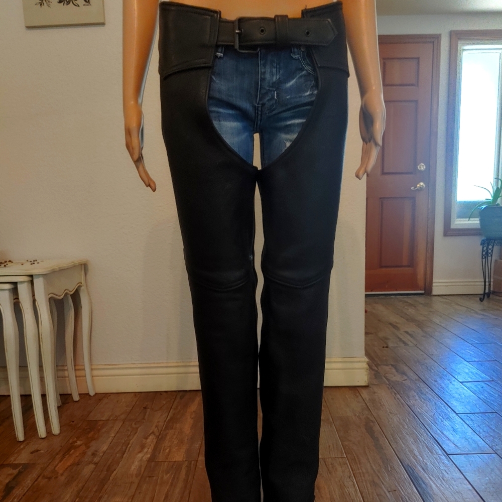 US MADE 100% LEATHER RIDING CHAPS